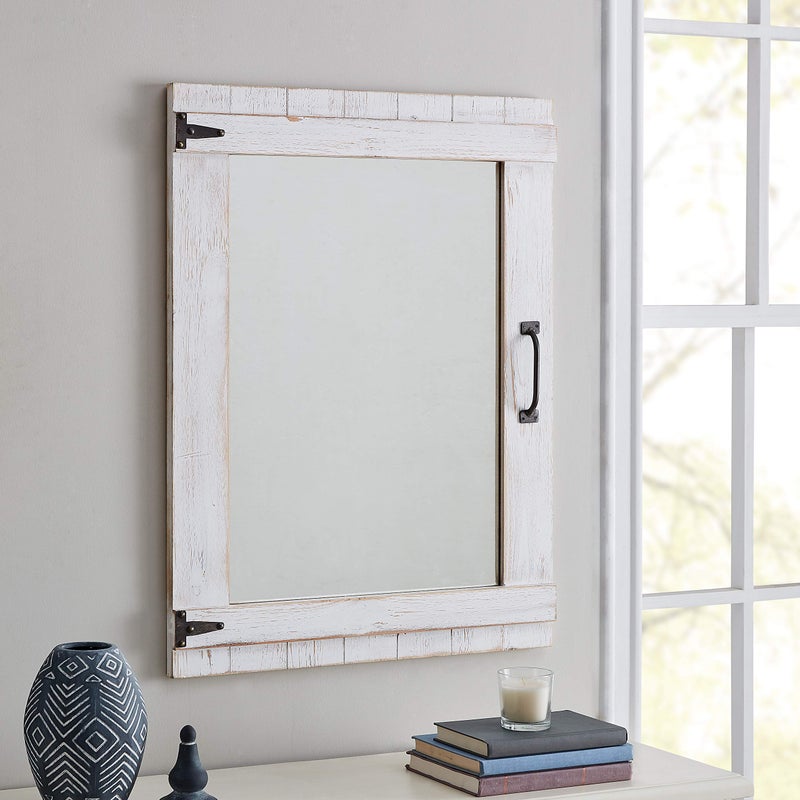 FirsTime & Co. Cottage Door Wall Mirror, 32"H x 24"W, Rustic White - Image 1